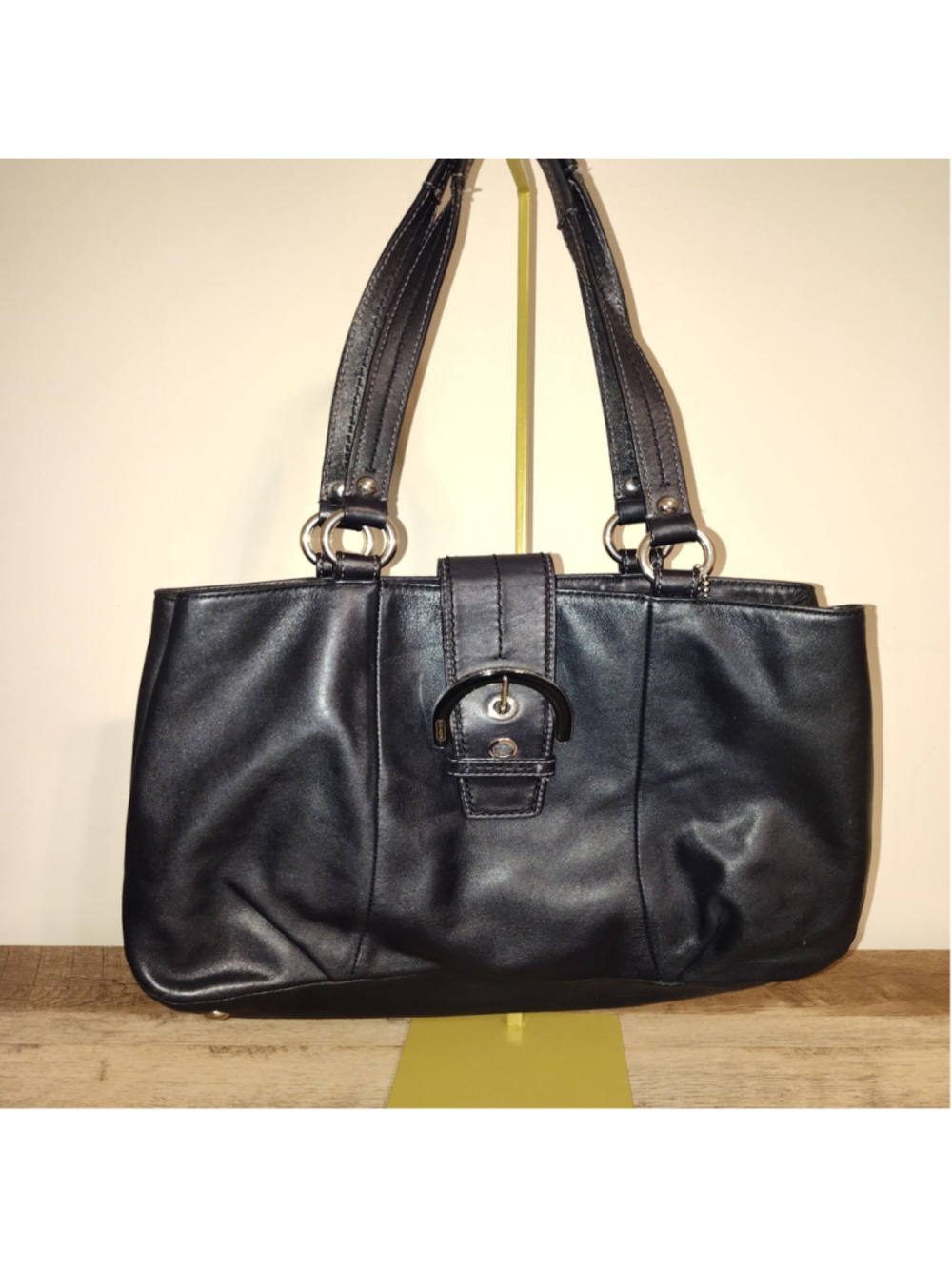 Women's Coach SOHO Black Leather Shoulder Bag